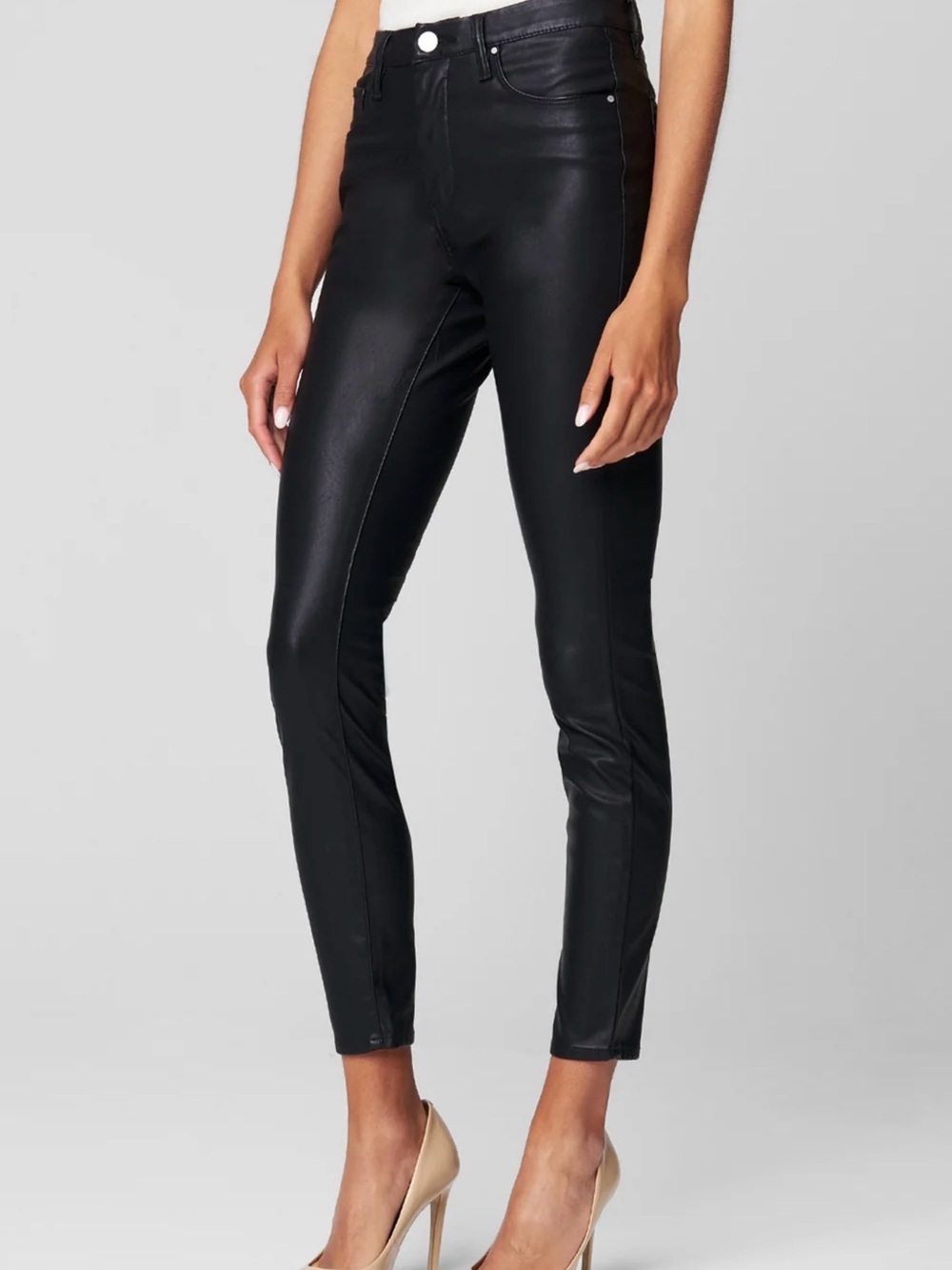 Blank NYC Black Coated Skinny Pants